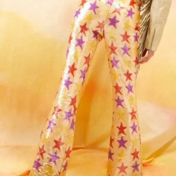 Nasty Gal Sequin Star Flare Pants